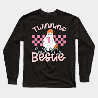 Twinning With My Bestie Fun Spirit Week Matching Halloween Long Sleeve T-Shirt